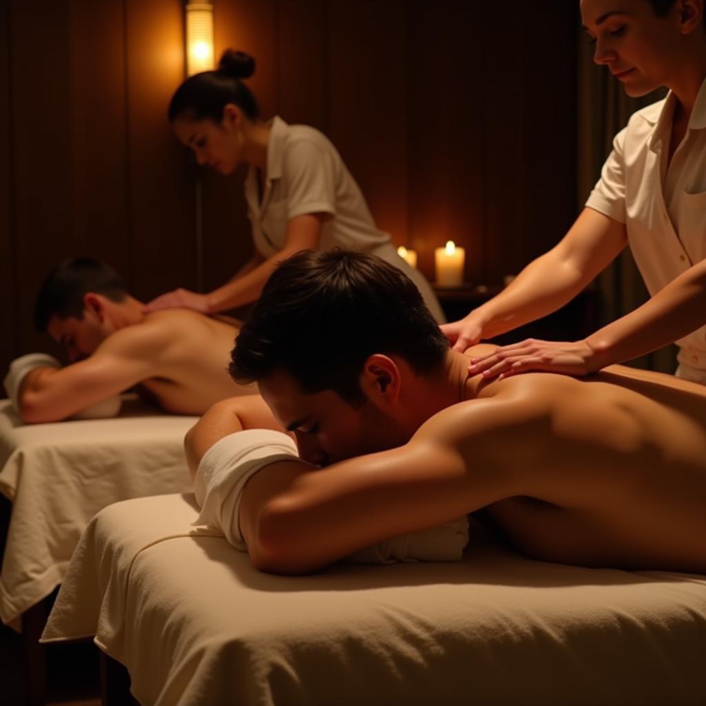 Couple Enjoying a Massage at a Sun Valley Spa