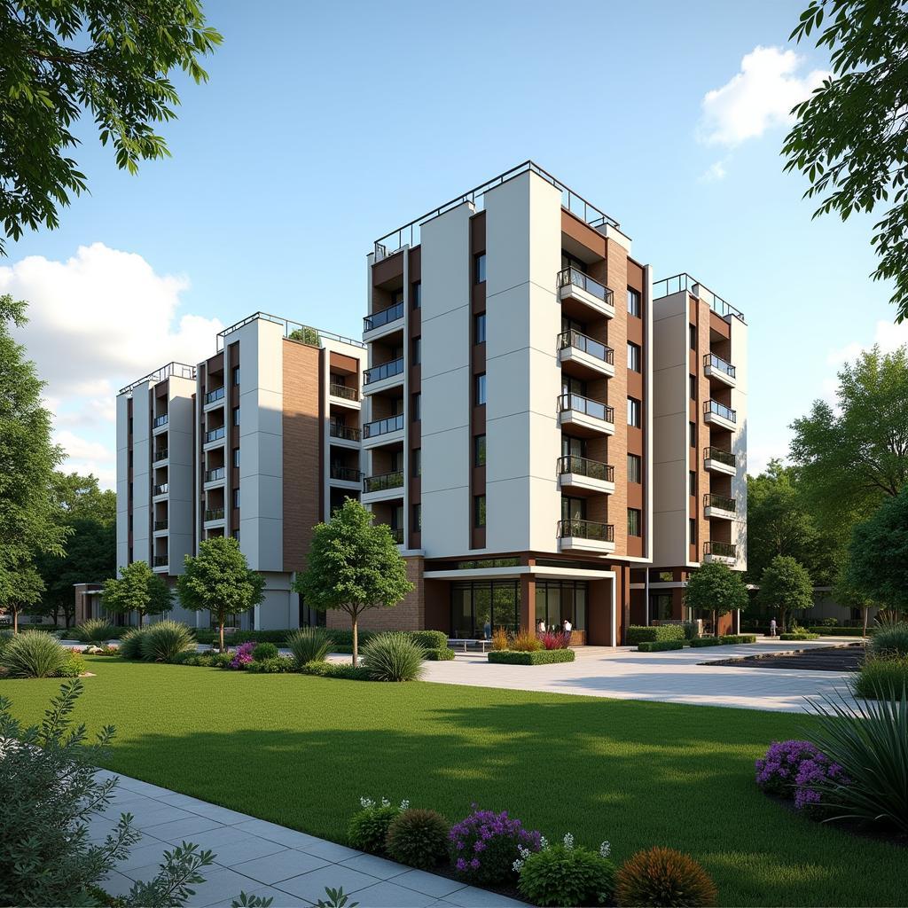 Exterior view of a luxurious 4 BHK apartment in Suraj Kund Omaxe Spa