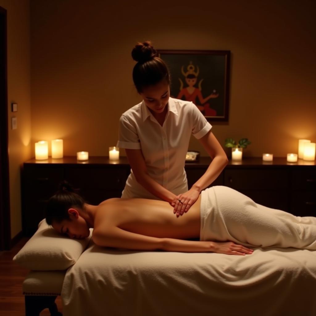 Thai Massage Therapist Working