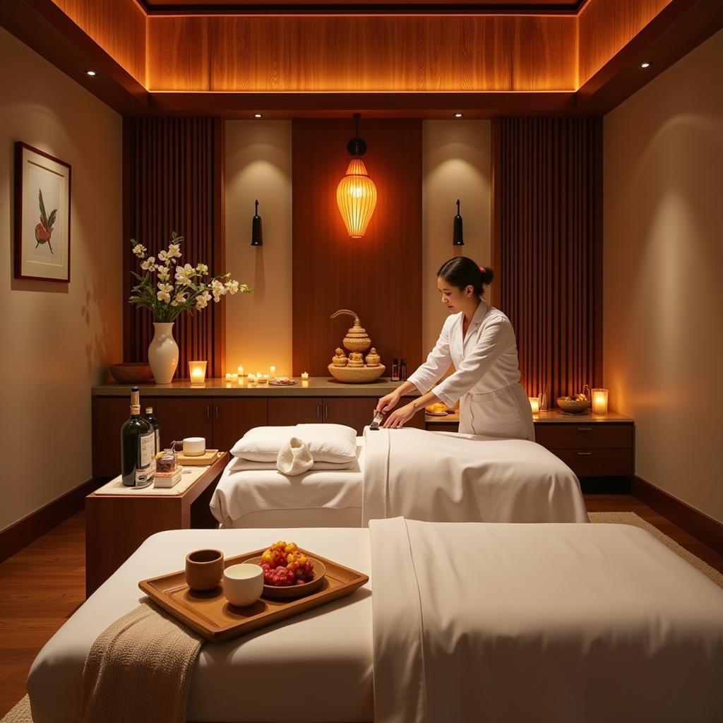 Relaxing Thai Spa Treatment Room