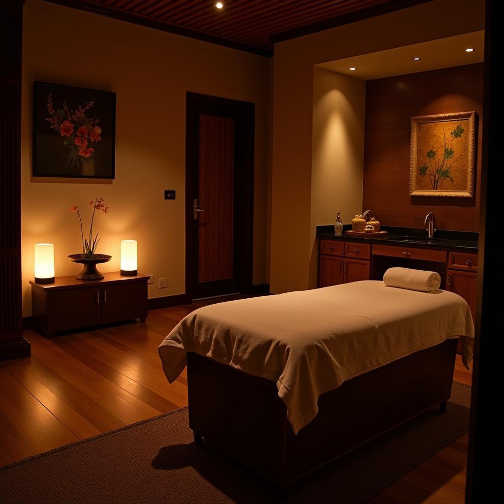 Relaxing Thai Spa Treatment Room