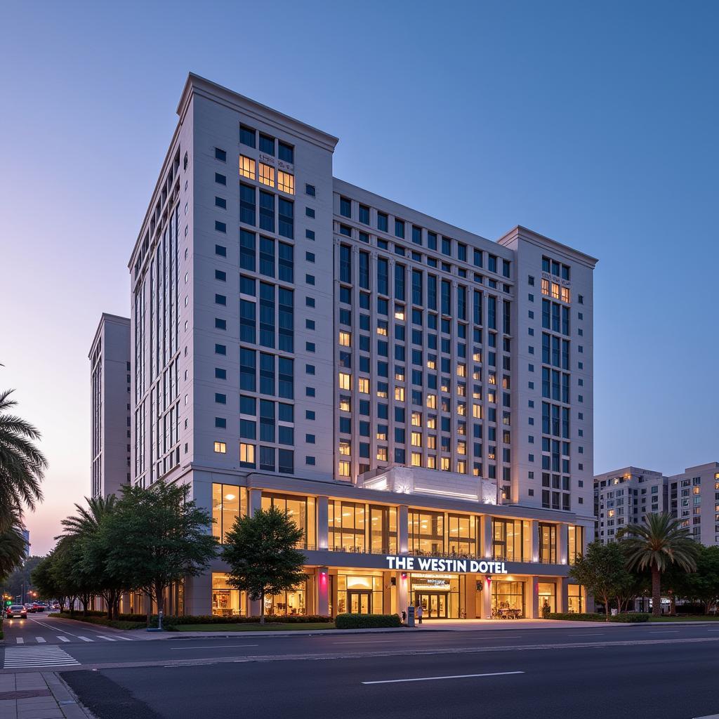 The impressive exterior of The Westin Doha Hotel