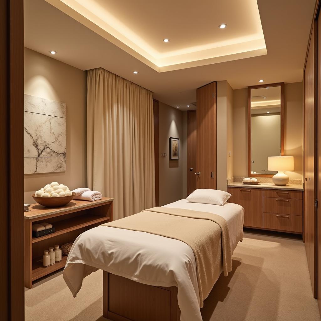 Serene spa treatment room at The Westin Doha