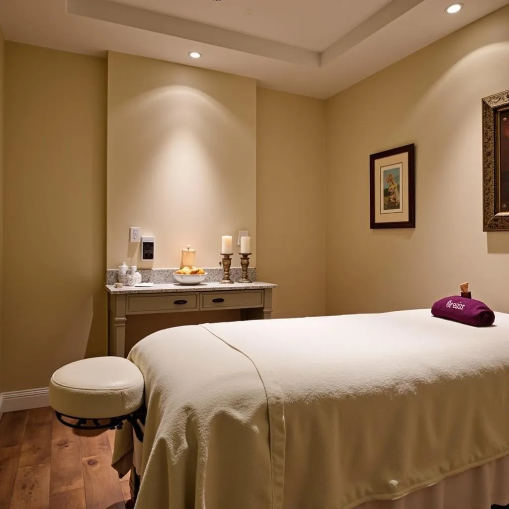 Spacious and inviting spa treatment room at Tulip Inn