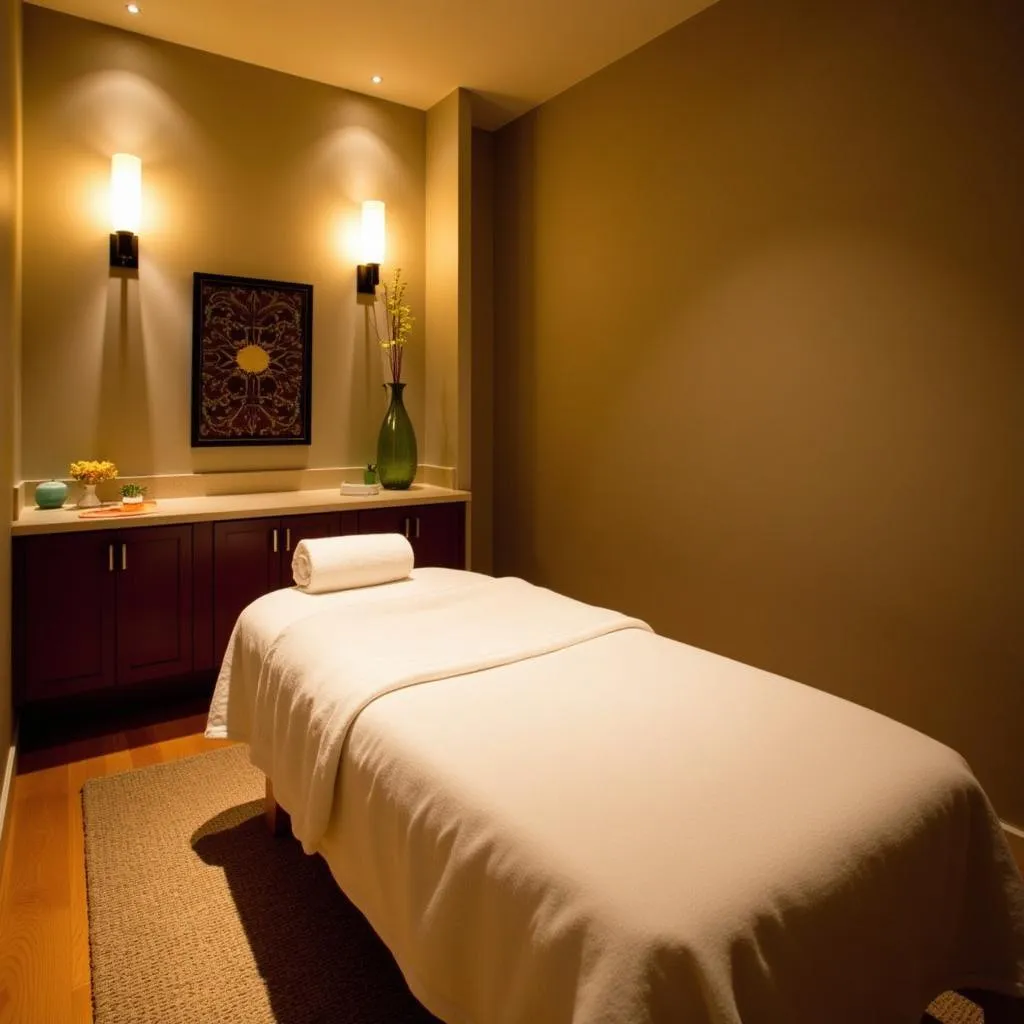 Tranquil treatment room at Ubon Thai Spa in Versova