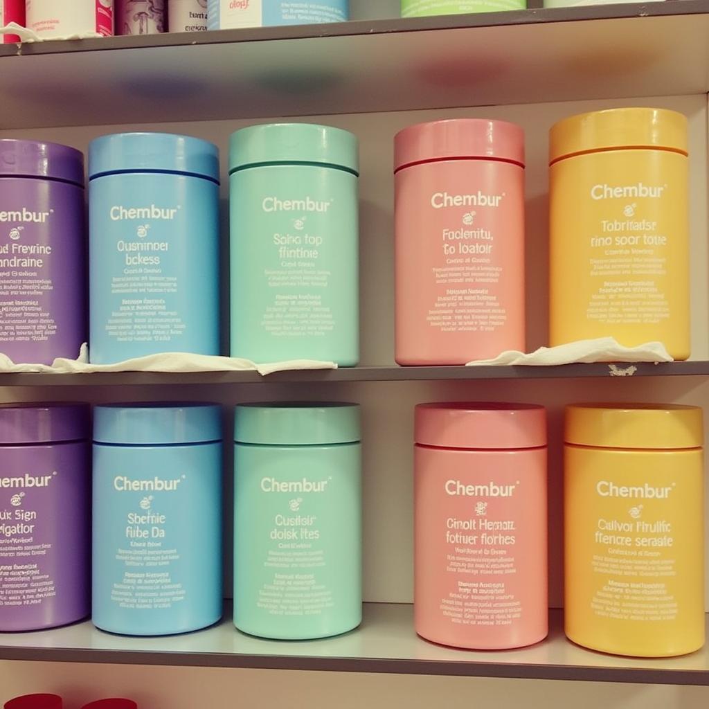 An array of professional hair spa products displayed on a shelf