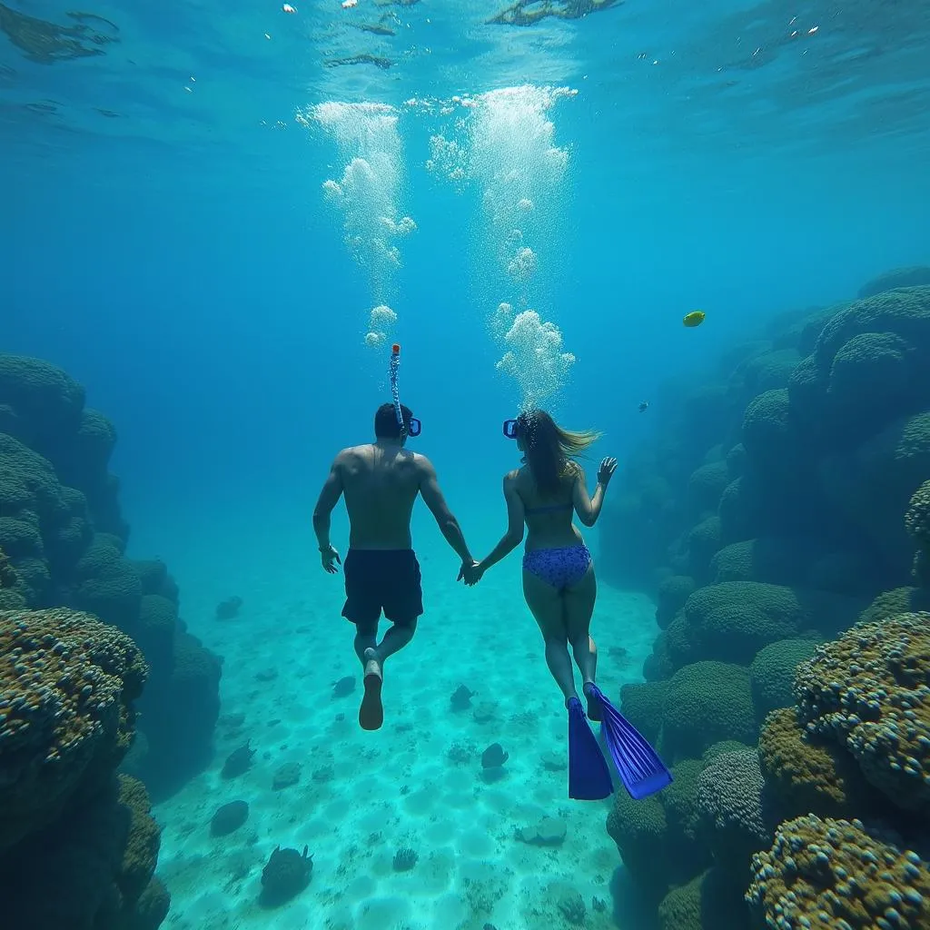 Snorkeling at Veligandu Island Resort