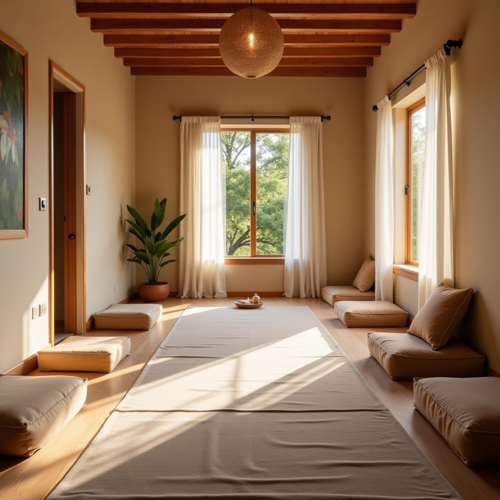 Meditation room at a Vrindavan Spa