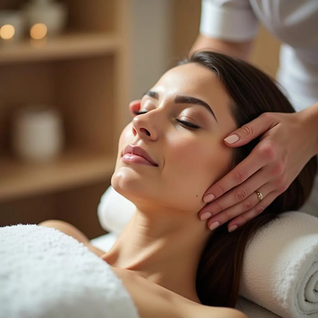 Woman Relaxing During an Alfamation Spa Massage