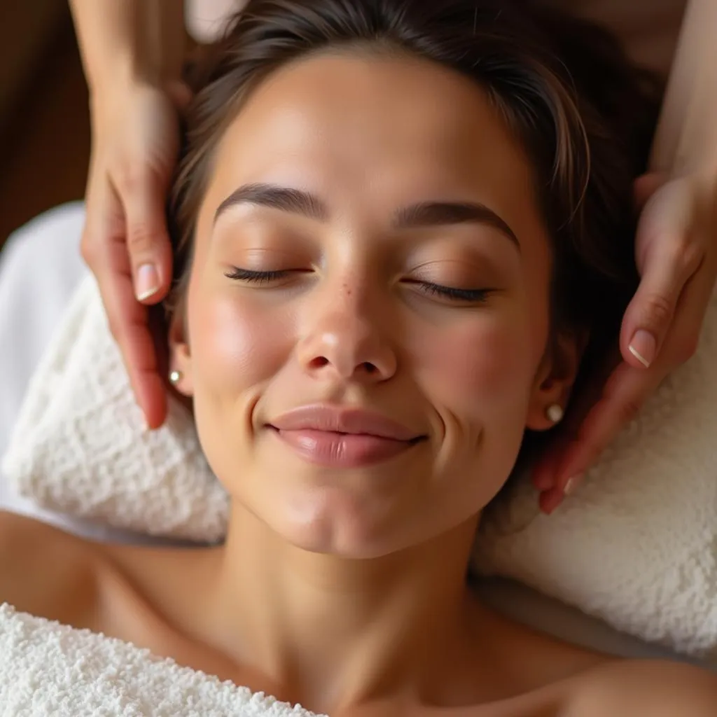 Woman Relaxing During Amo Thai Spa