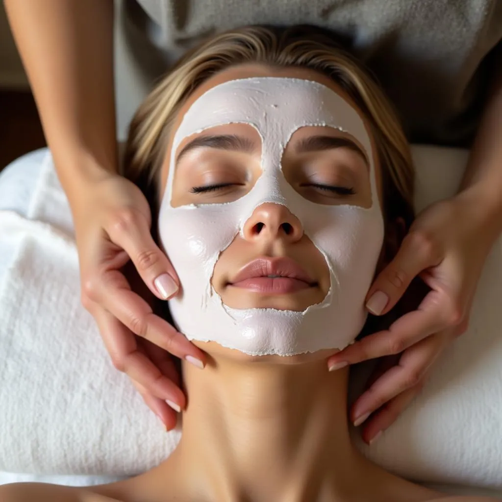 Woman Enjoying Facial Treatment