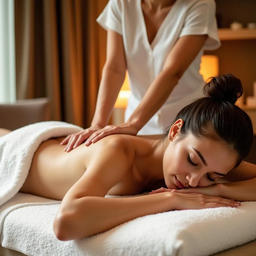 Woman Experiencing a Relaxing Massage at a Firangi Spa