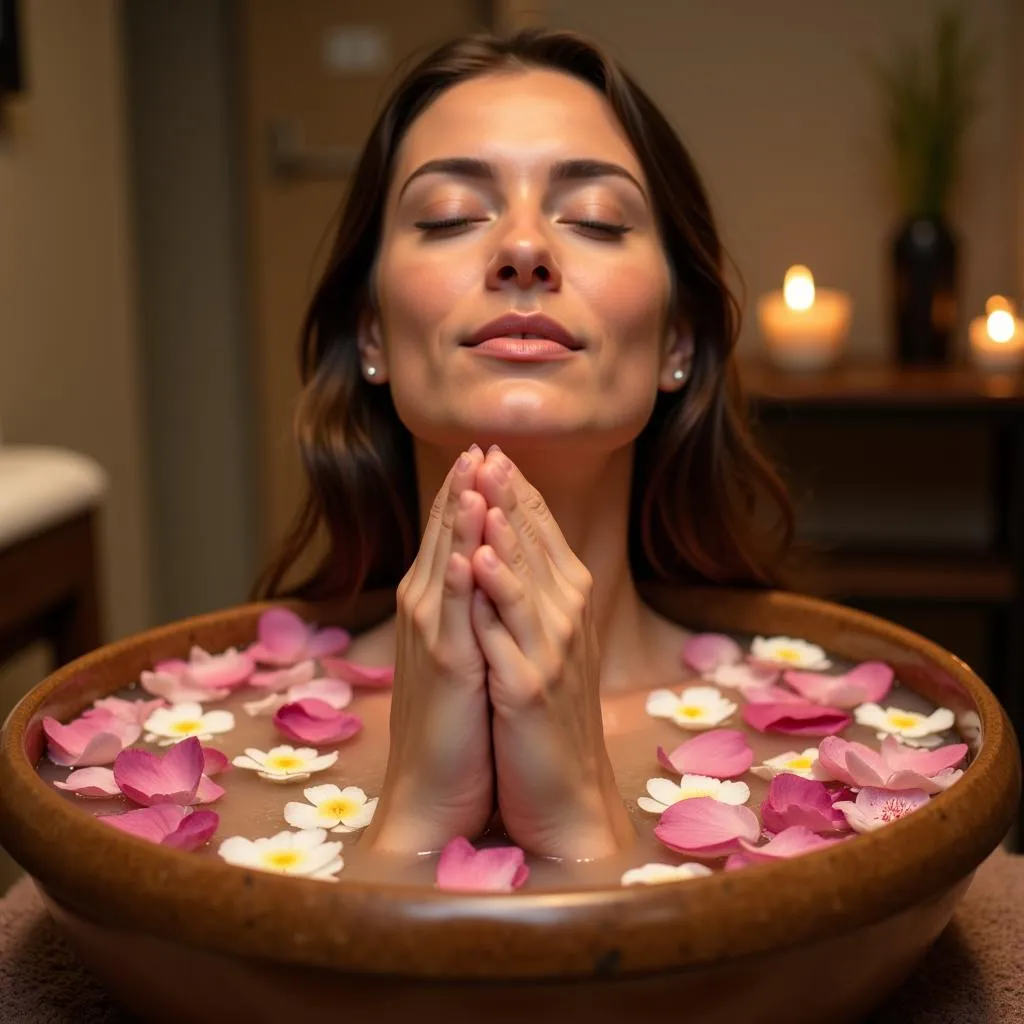 Soothing Foot Bath at the Spa