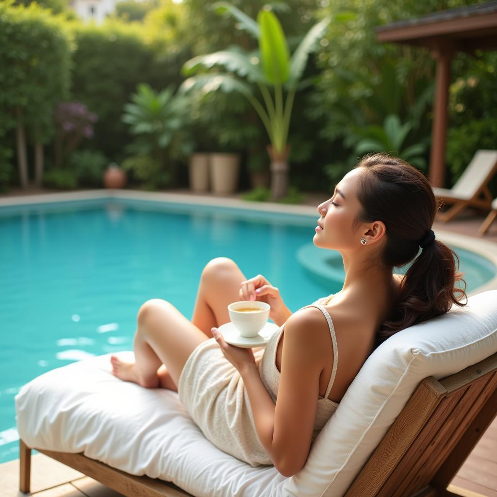 Woman Relaxing at the Spa