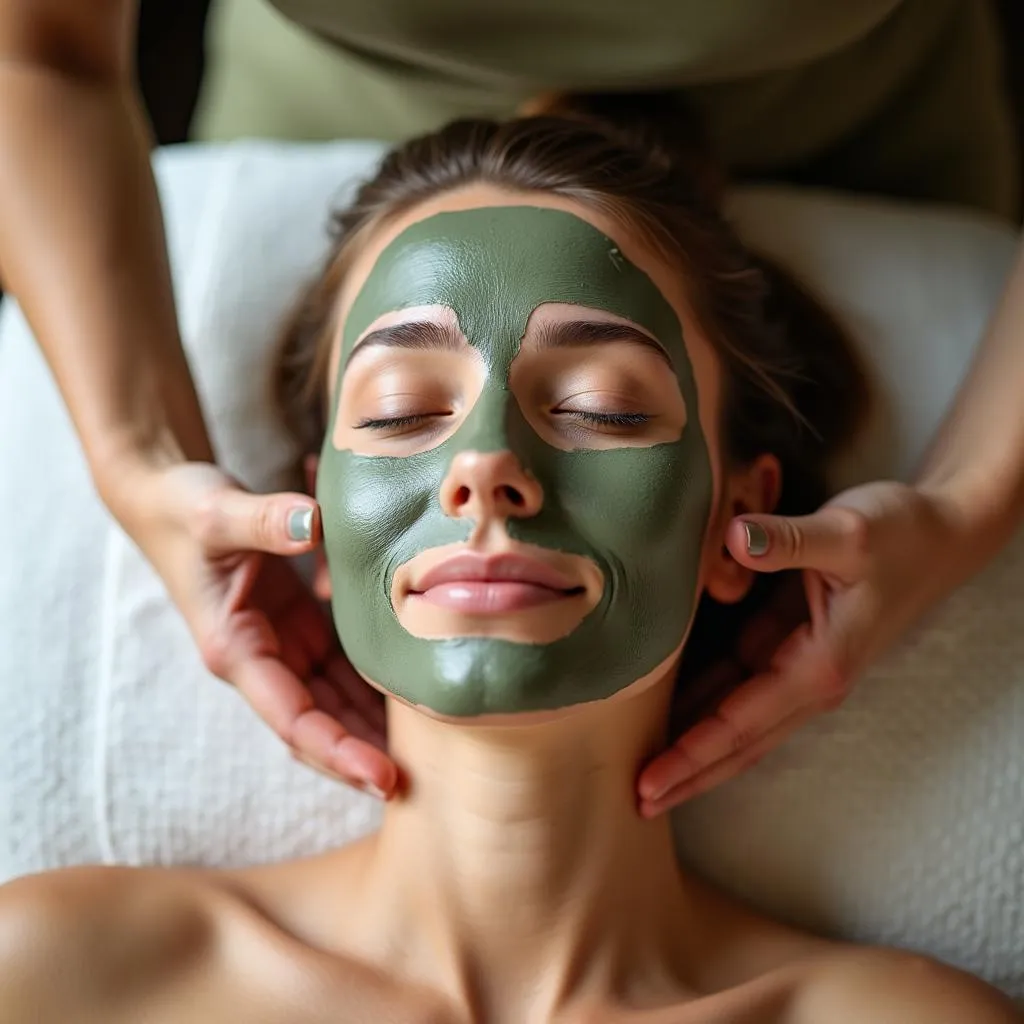 Woman Relaxing During a Spa Treatment