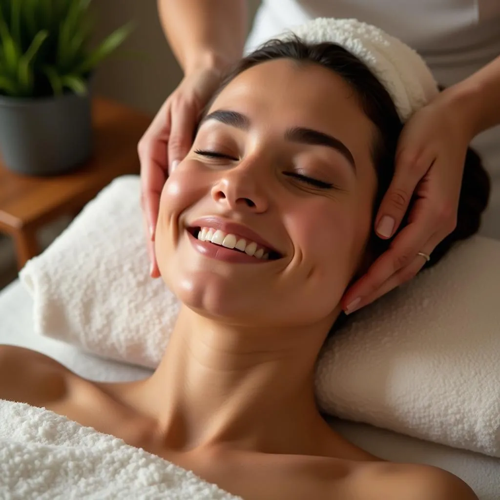 Woman Enjoying Spa Treatment in Waidhan