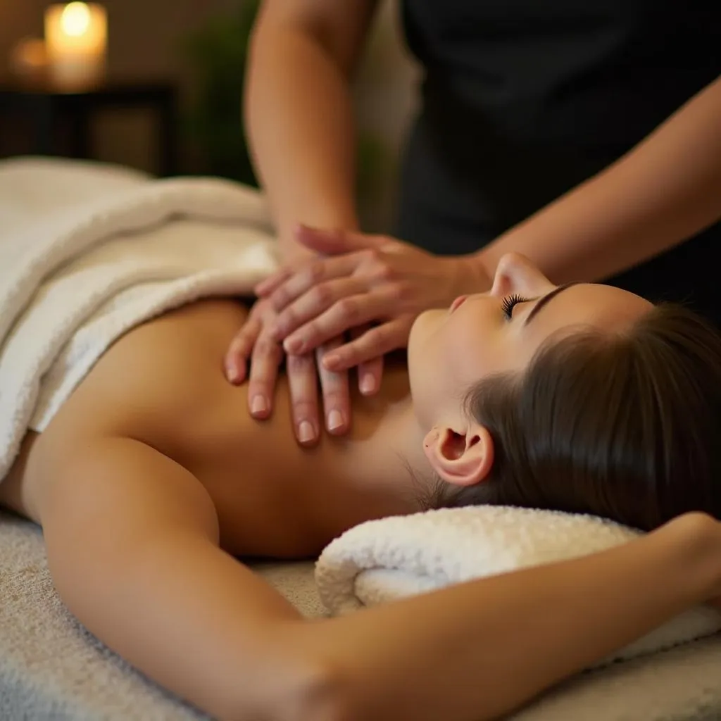  Woman getting a massage at a spa in Bangalore