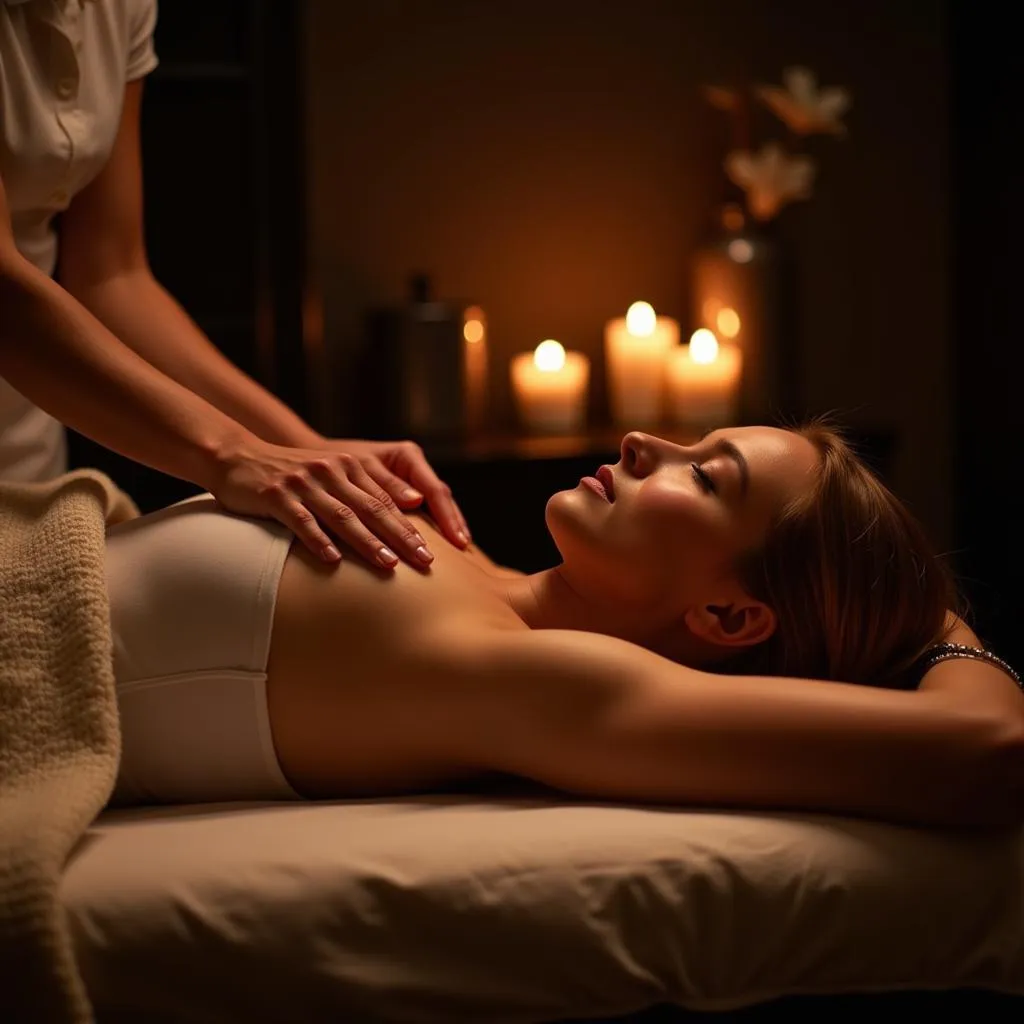 Woman Getting a Spa Tone Massage