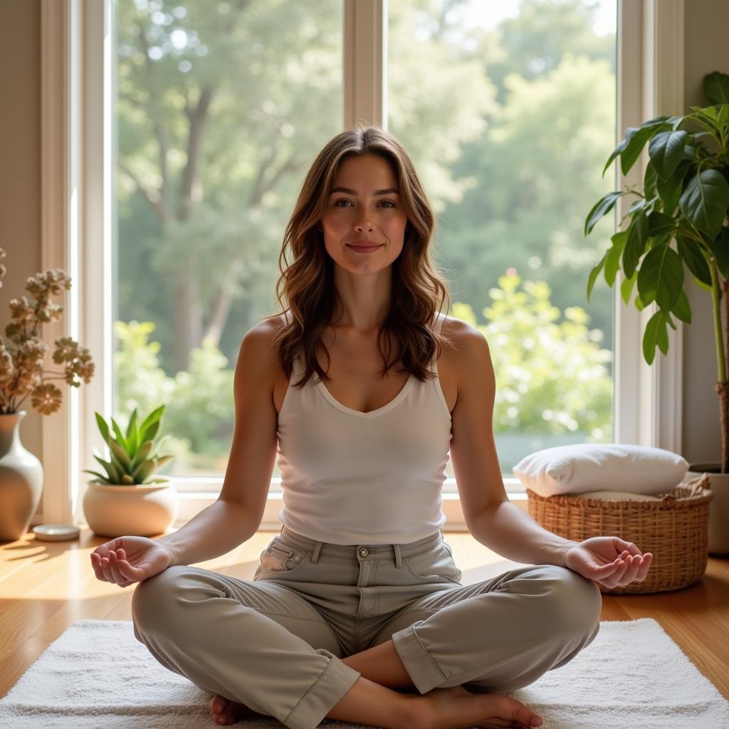 Peaceful Meditation in a Spa Setting