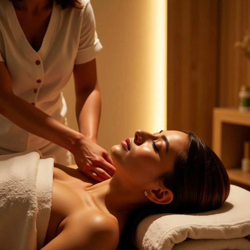 Woman Receiving Relaxing Massage at Lucknow Spa