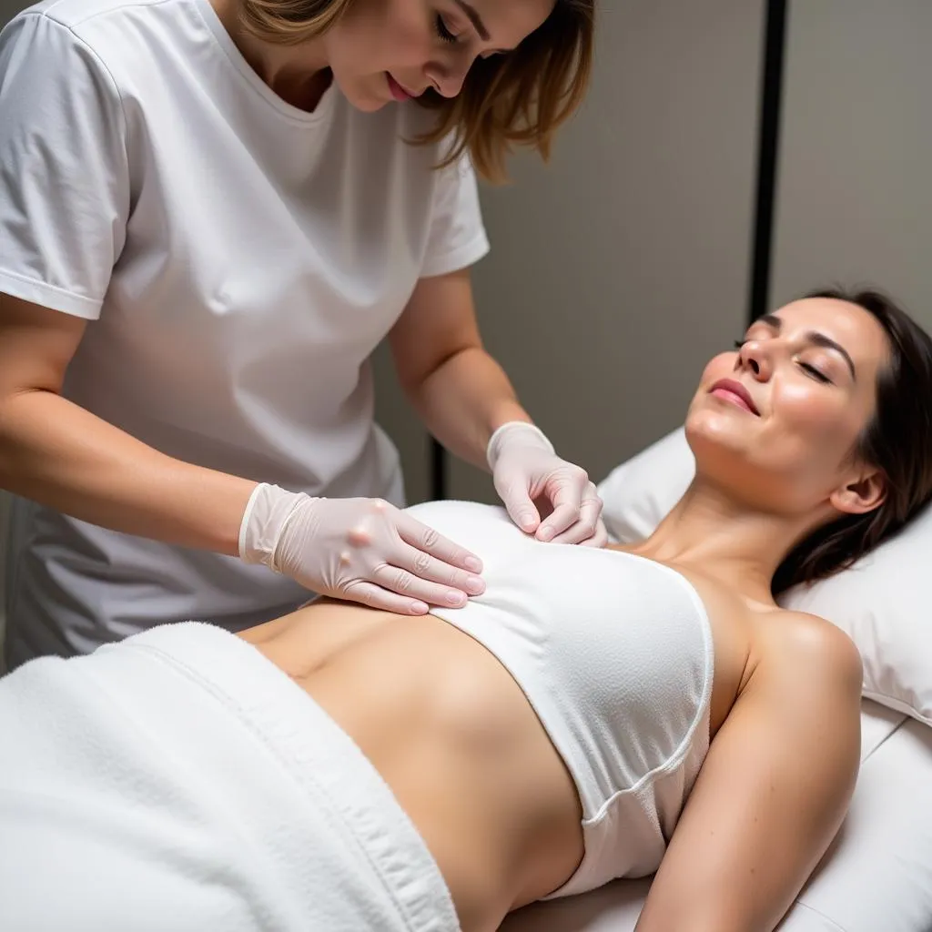 Woman Receiving a Slim Spa Treatment