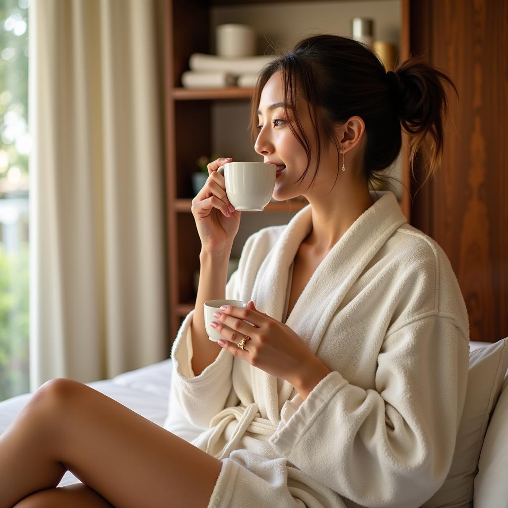 Woman Relaxing at the Spa