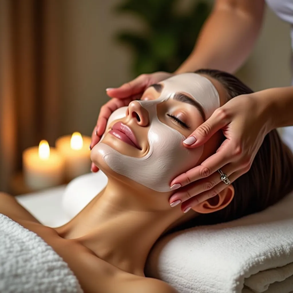 A woman enjoying a relaxing facial at a spa in Doddaballapur