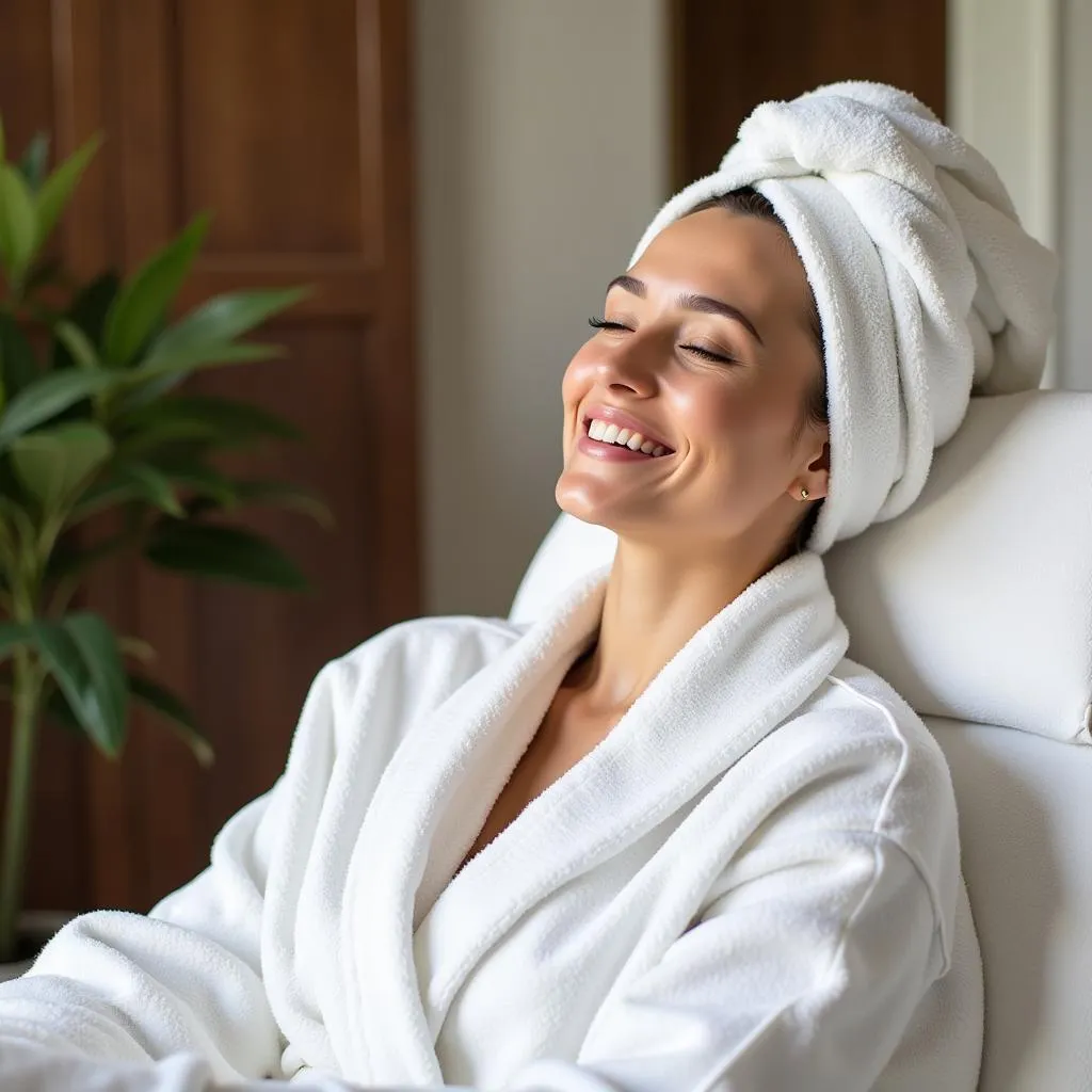 Woman Relaxing at the Spa