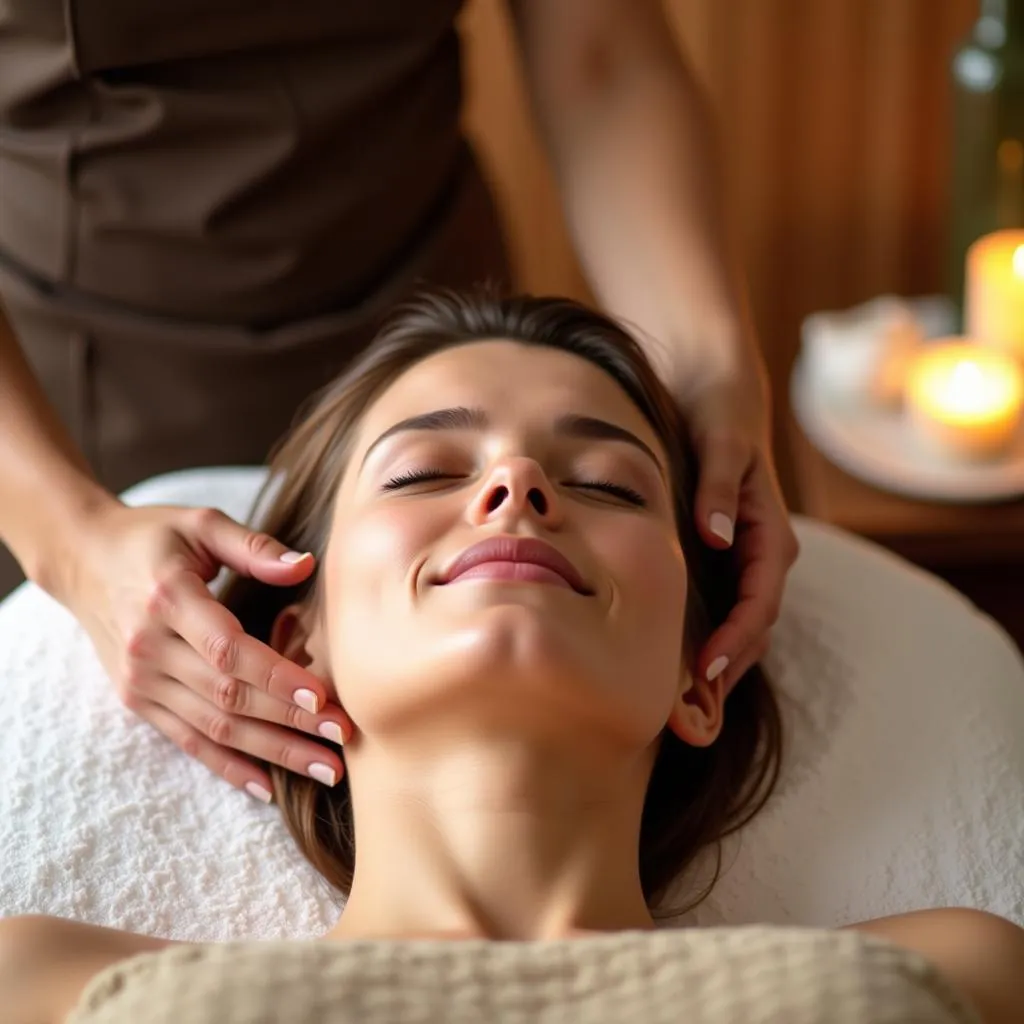 Woman Relaxing in a Spa