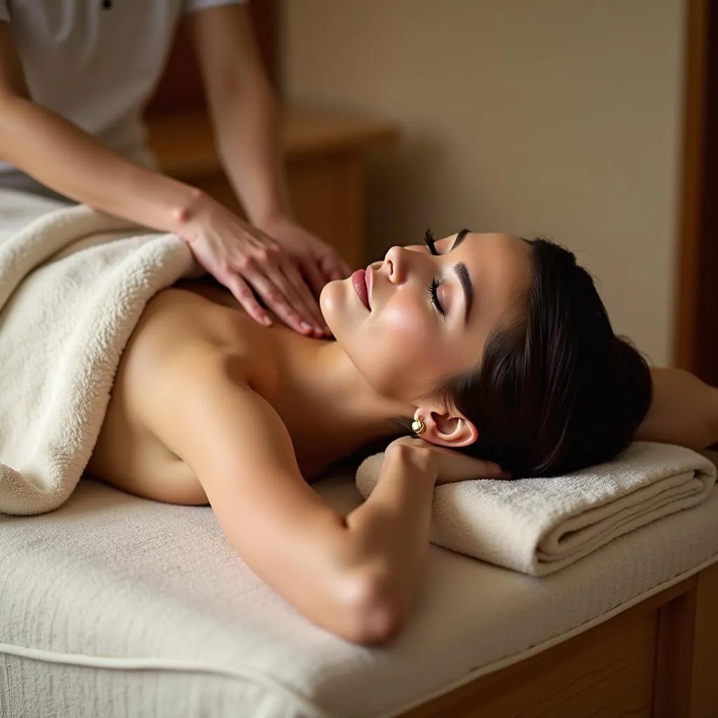 Woman Relaxing During Spa Treatment in Vaishali