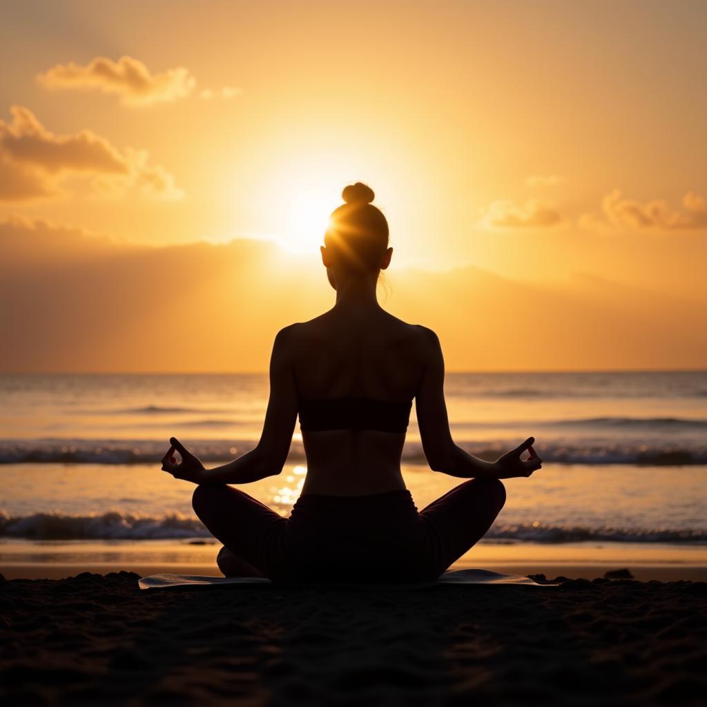 Yoga and Meditation on a Bali Beach