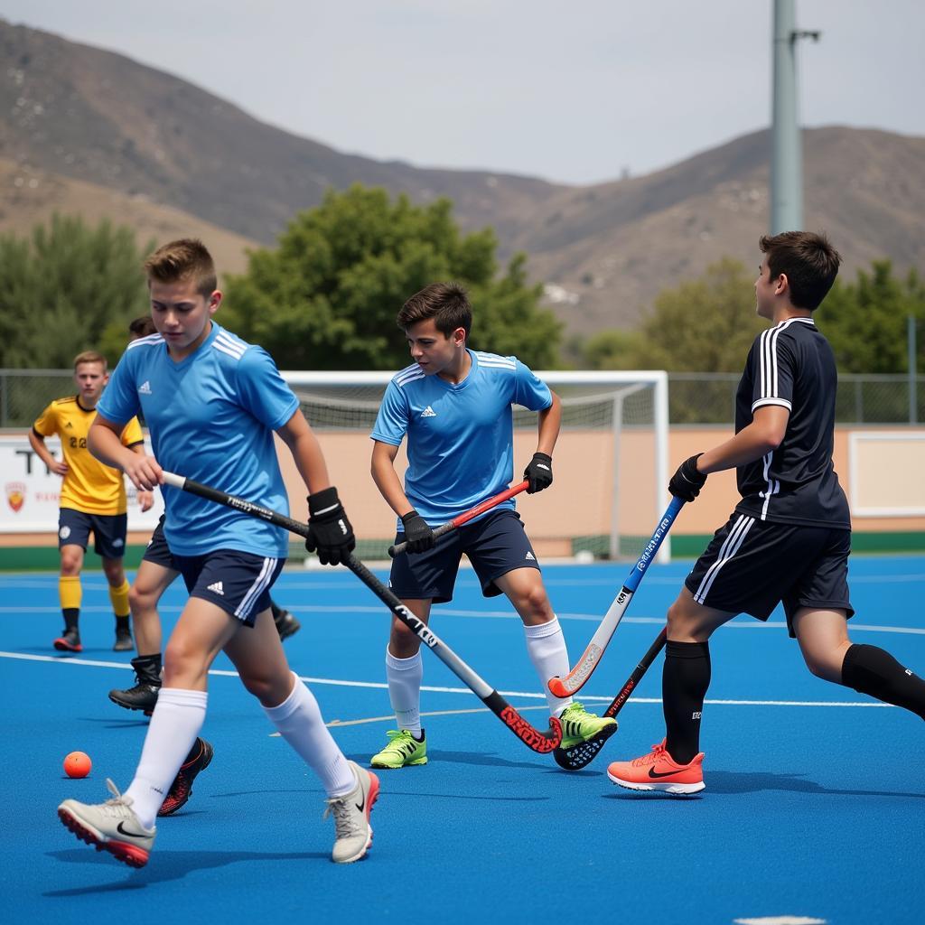 Youth Hockey Players Developing Skills