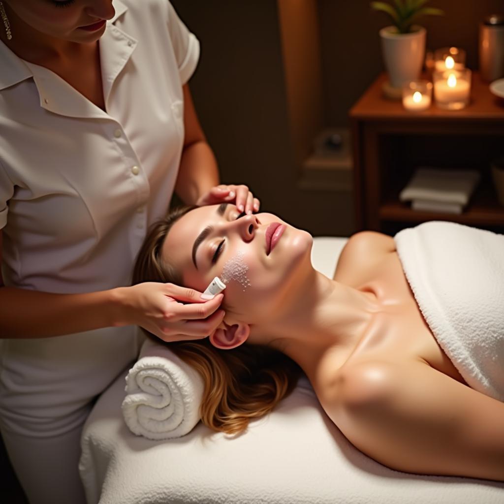 18-Year-Old Receiving a Relaxing Facial Treatment at the Spa