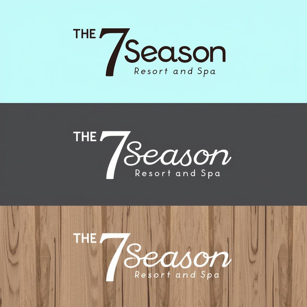 7 Season Resort and Spa Logo on Various Backgrounds