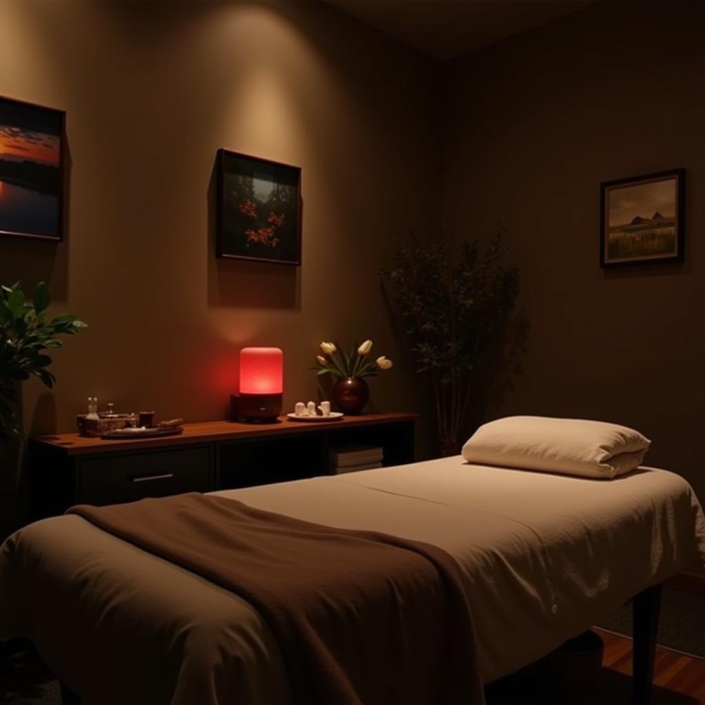 Tranquil massage room in a 7c health care spa