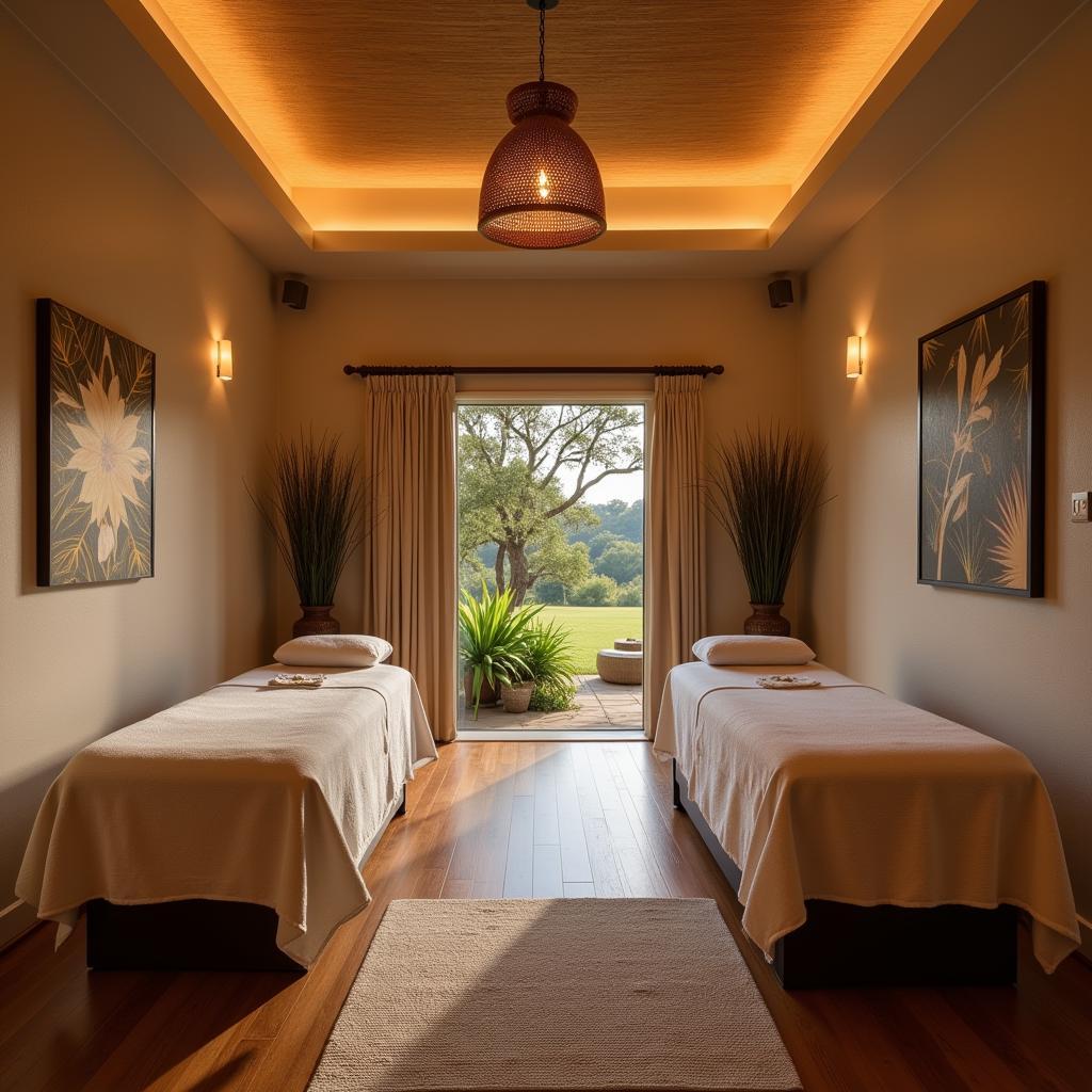 Relaxing 98 Acres Spa Massage Therapy Room