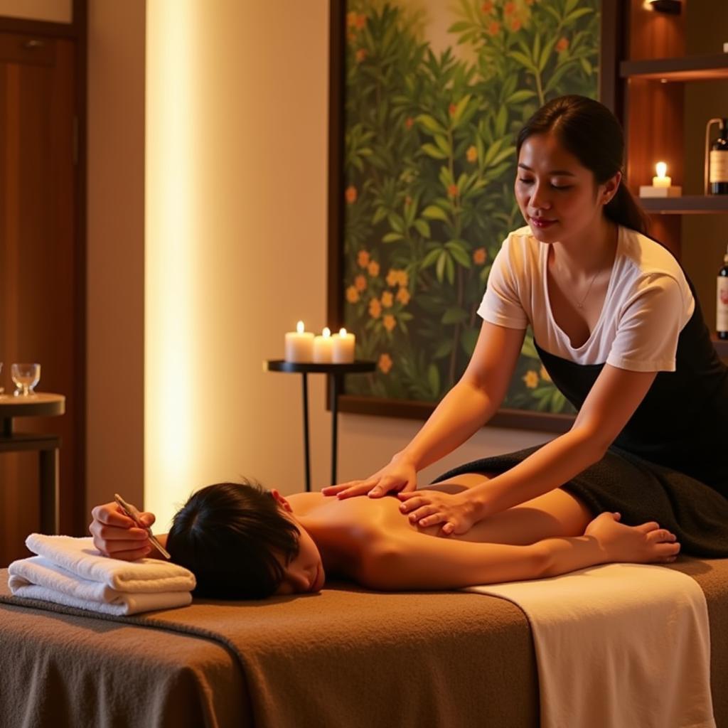 A guest receiving a relaxing spa treatment at Aadrika Spa Resort Bhimtal.