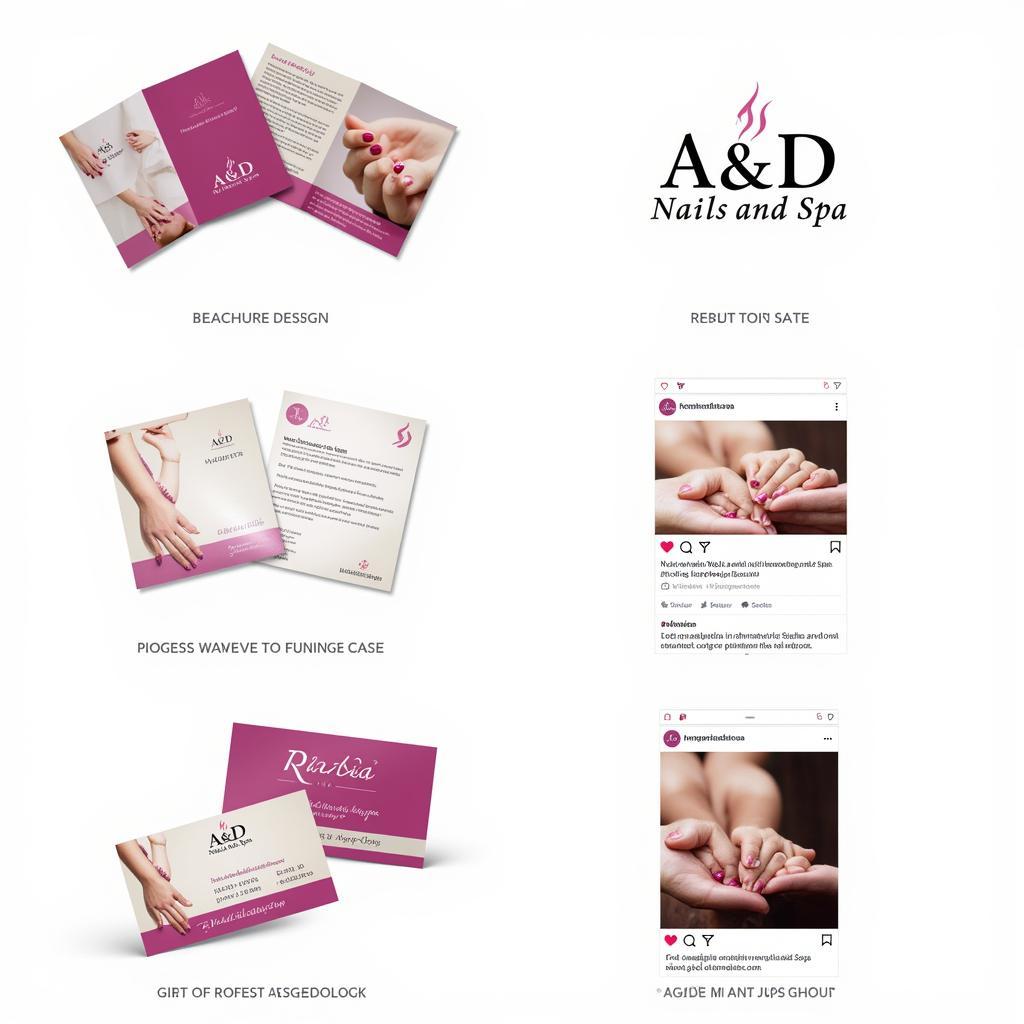 A&D Nails and Spa Logo PNG on Marketing Materials