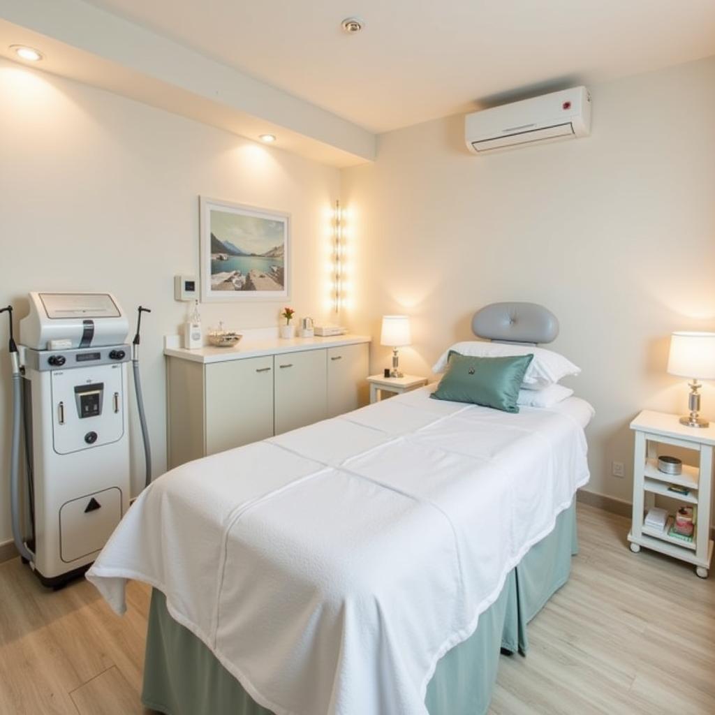 Inside a treatment room at a cheap spa in Ahmedabad, showcasing the clean and professional setup