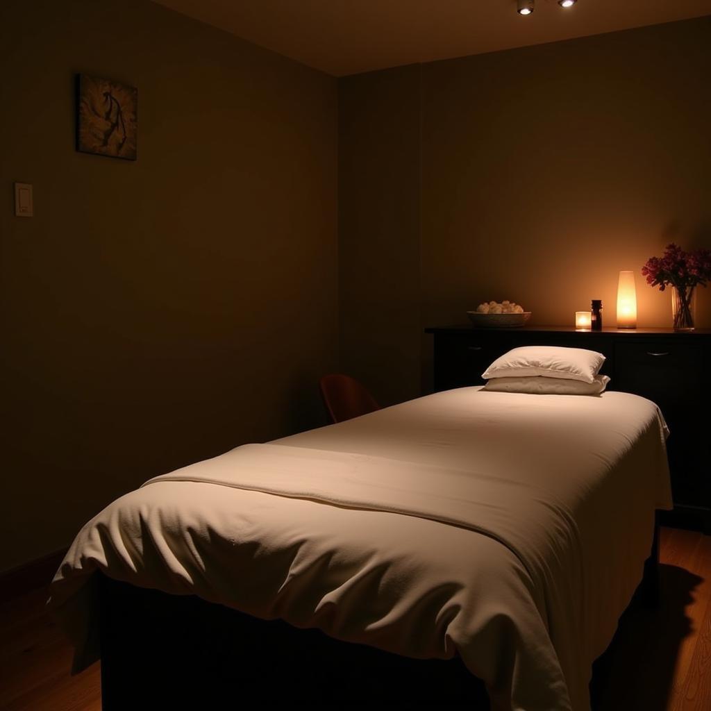 Serene massage room at Aha Unisex Spa and Salon