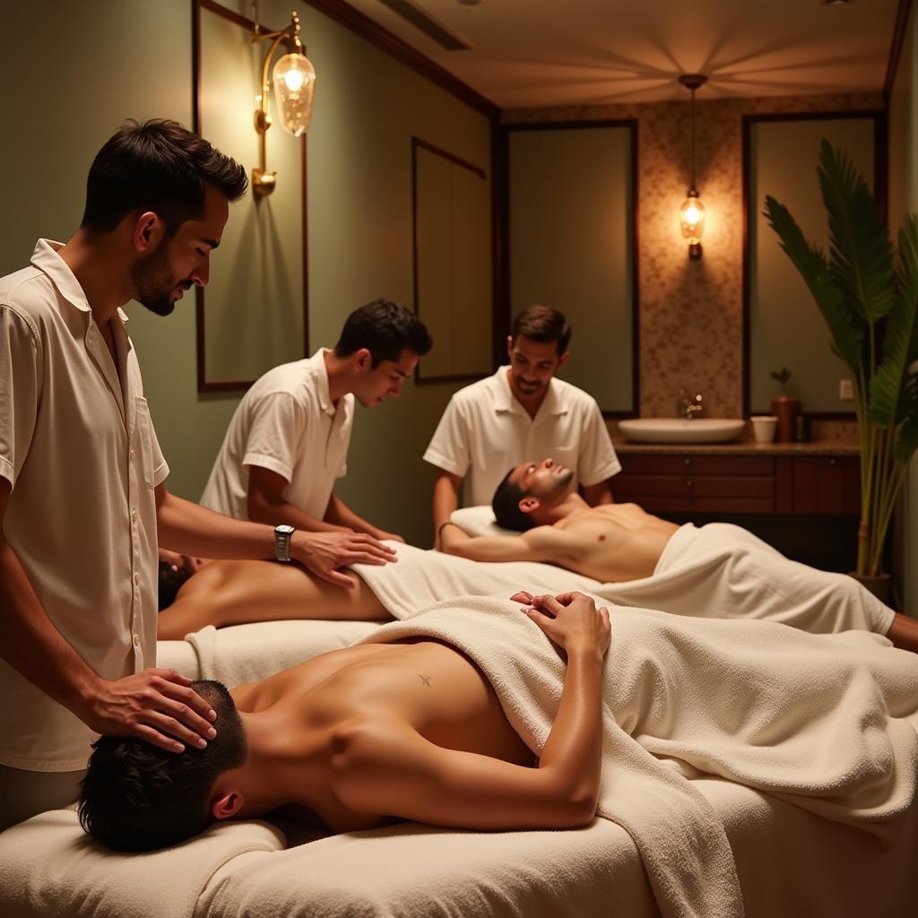 Men relaxing in a spa in Ahmedabad