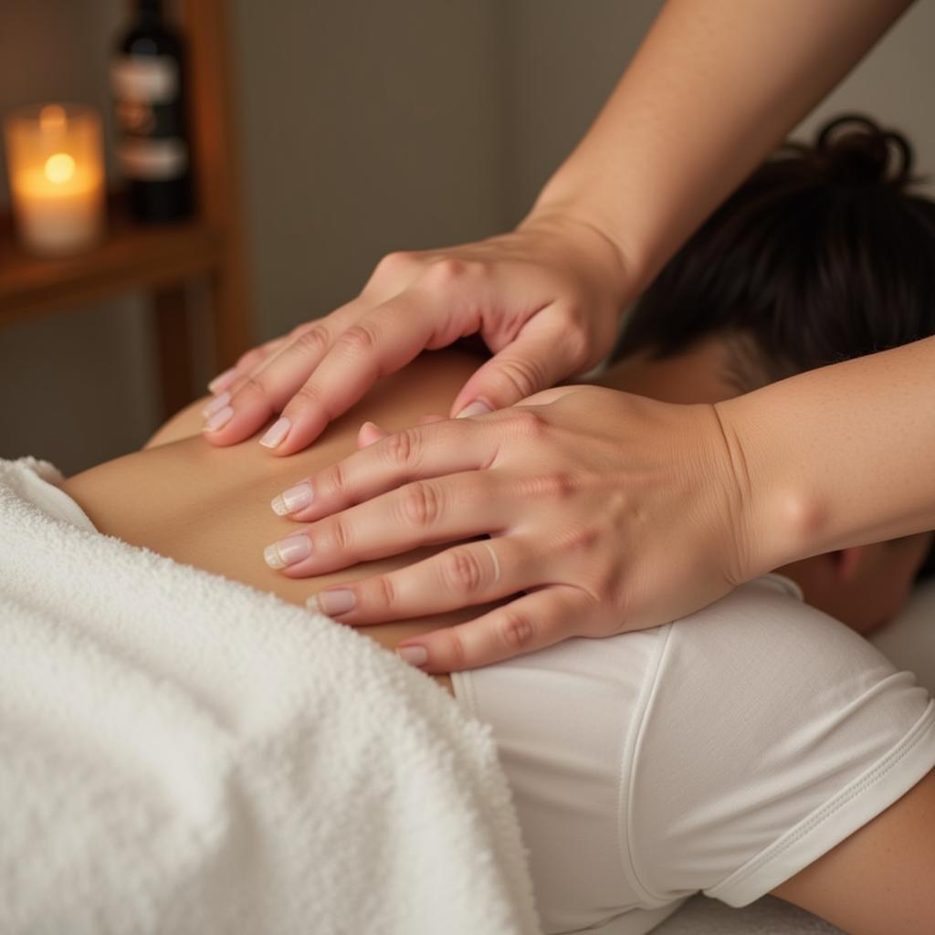 Airport Spa Massage: A traveler receiving a massage at an airport spa