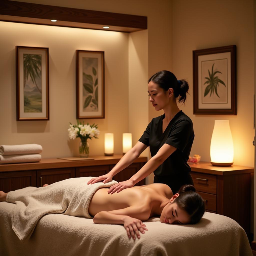 Relaxing massage therapy at Al Khoory Spa