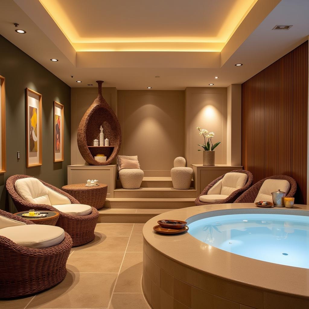 Serene relaxation area at Al Khoory Spa