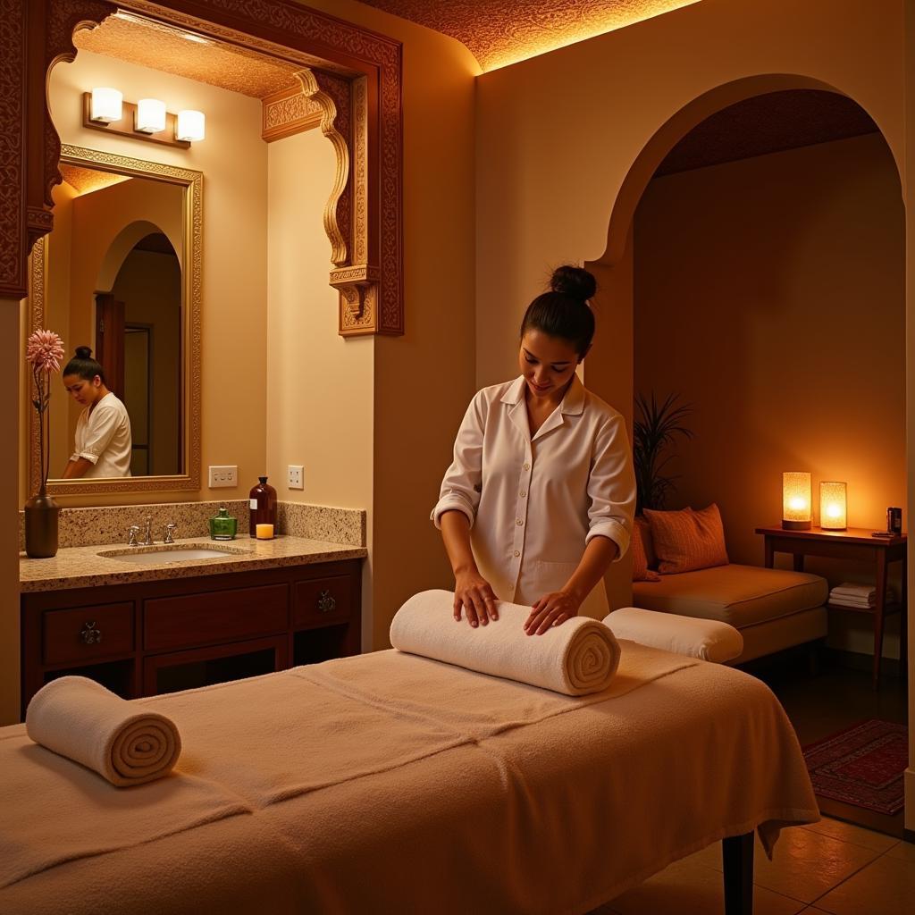 Luxurious spa treatment room at Al Maaden Villa Hotel & Spa Marrakech