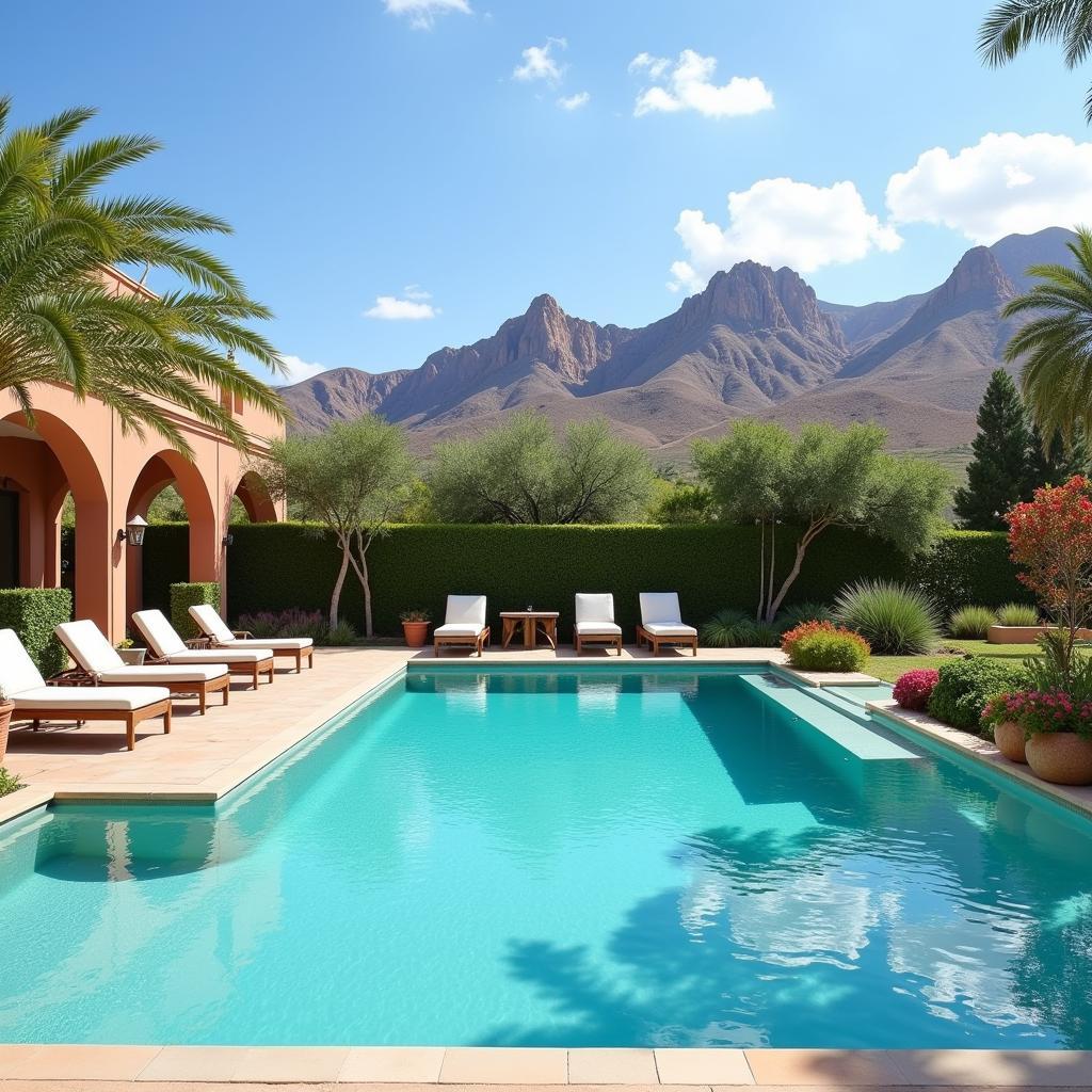 Private pool at a luxurious villa in Al Maaden, Marrakech