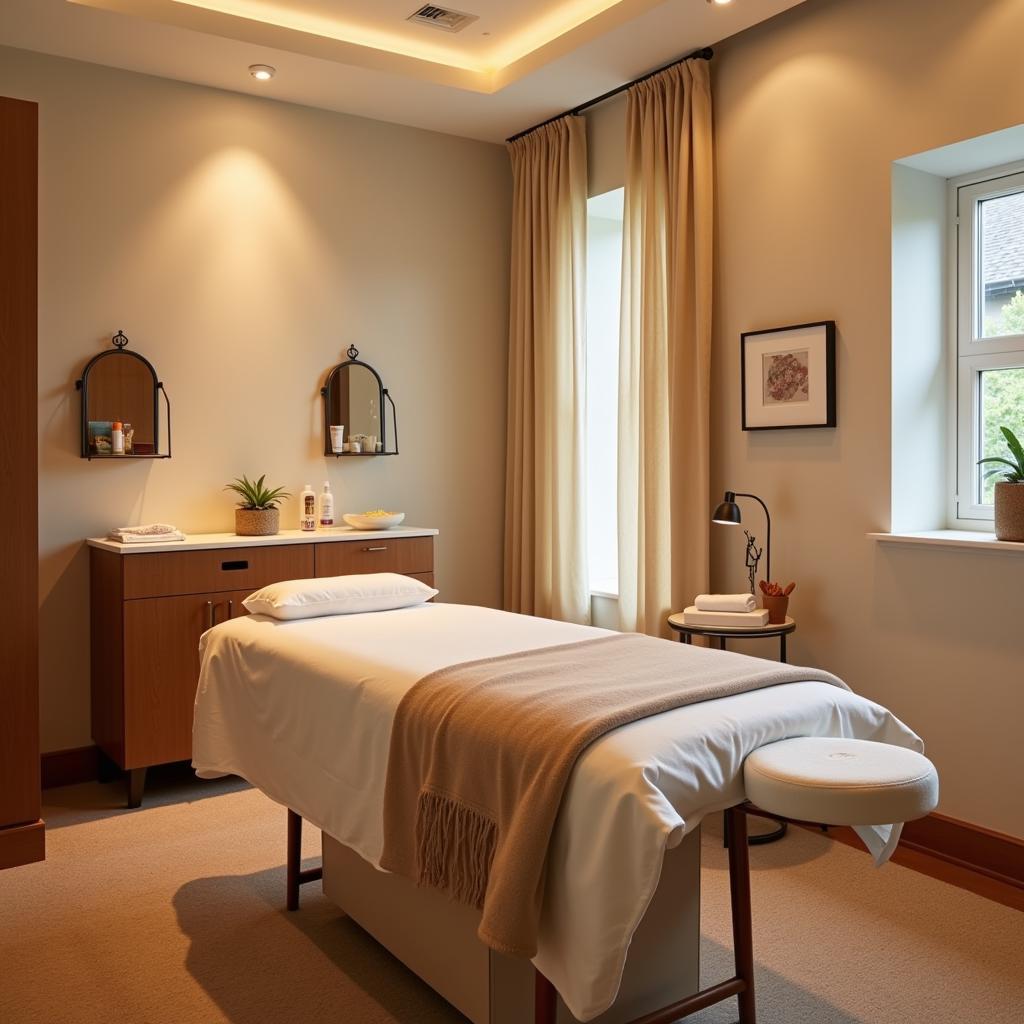 Serene and luxurious treatment room at Alines Spa