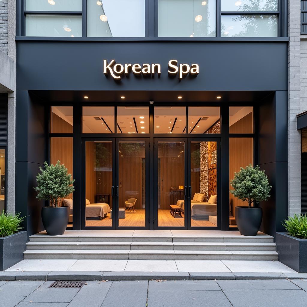 Modern Korean Spa Exterior in Alkapuri