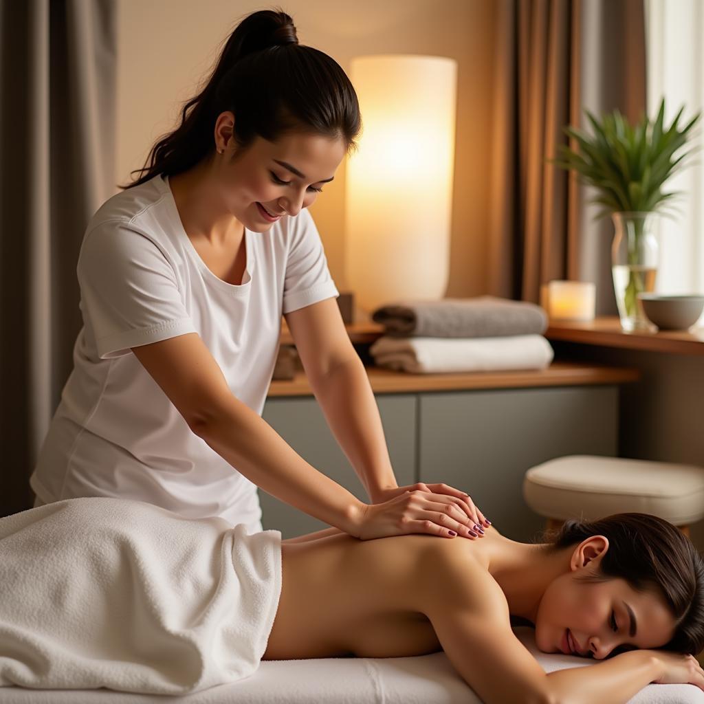 Massage Therapy during an All Day Spa Treatment