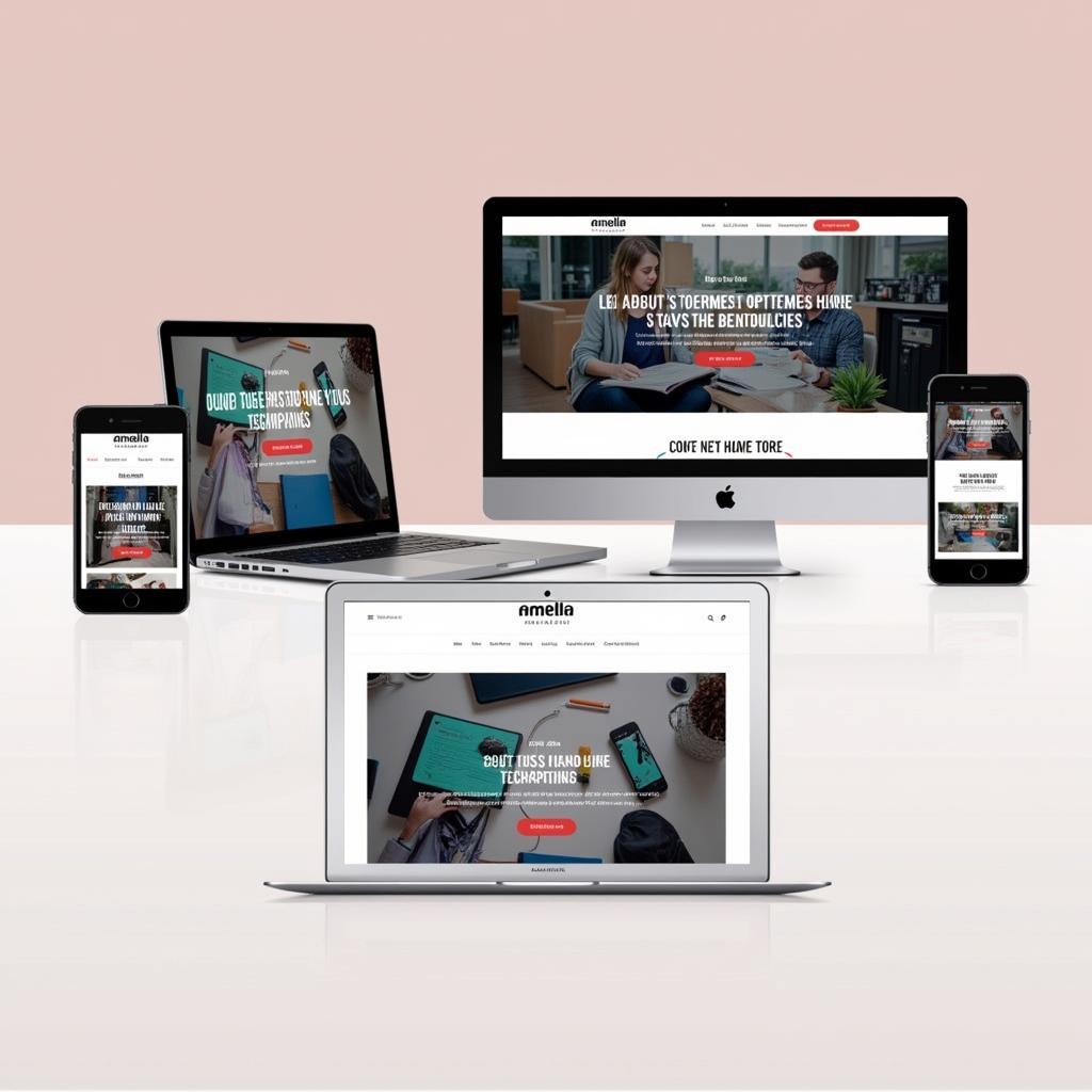 Amella Template Responsive Design on Different Devices